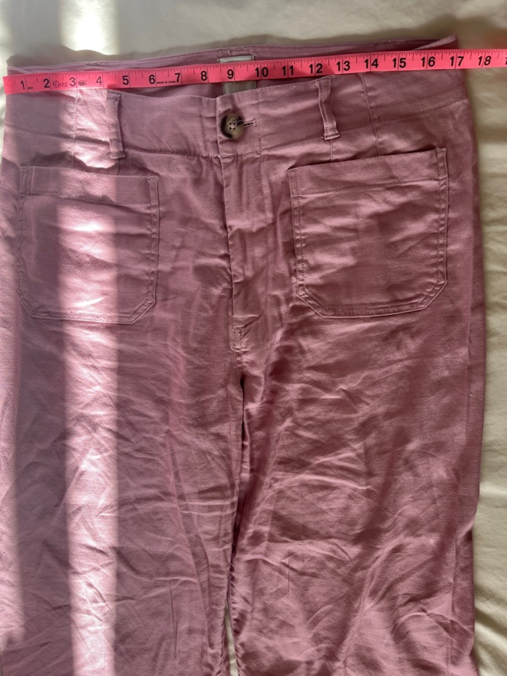 Maeve Colette Pants Blush Pink Wide-Leg Cropped - Picture 6 of 7